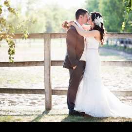 wedding photo in the sunset